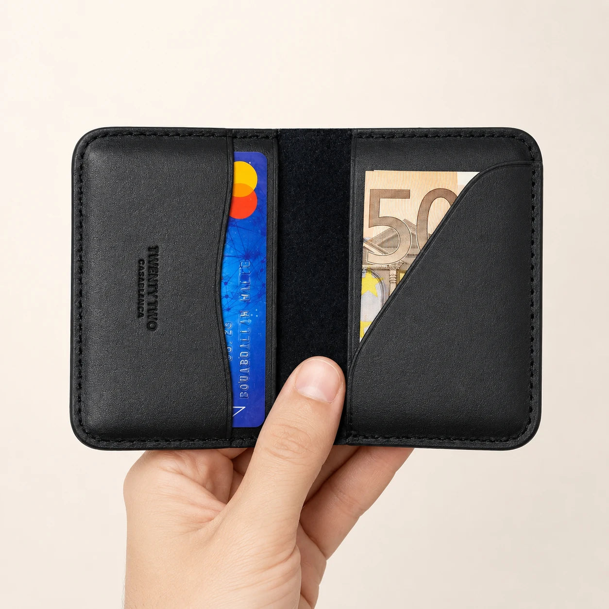 T101 — Portefeuille Minimaliste en Cuir Italien