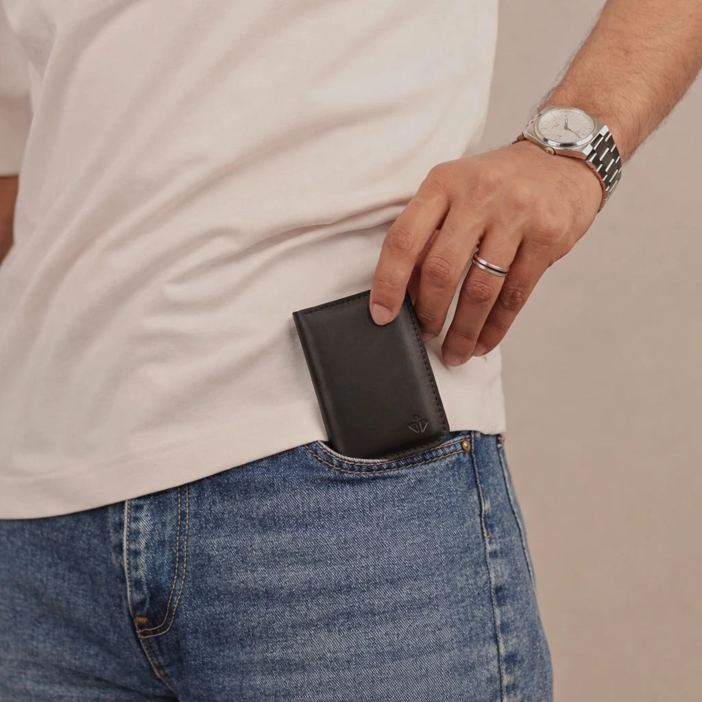 T101 — Portefeuille Minimaliste en Cuir Italien